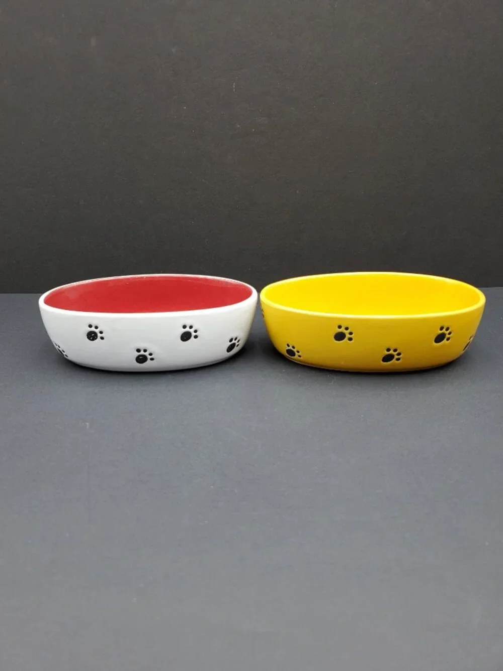 Petrageous Silly Kitty Oval Ceramic Cat Bowls Feeding Dishes Food & Water Bowls
